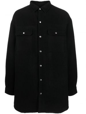 Manteau à boutons en laine Rick Owens noir