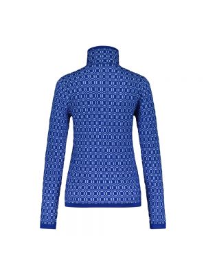 Jersey cuello alto de lana con cuello alto de tela jersey Marni azul