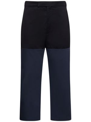 Pantalon droit en coton Thom Browne bleu