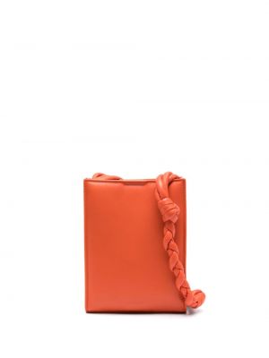Kožená taška přes rameno Jil Sander oranžová
