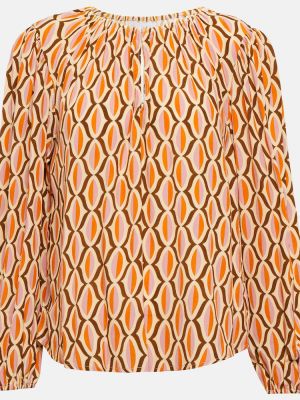 Blusa de terciopelo‏‏‎ de crepé Velvet naranja