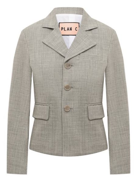 Шерстяной пиджак Plan C серый