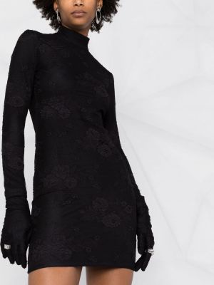 Sukienka mini w kwiatki Balenciaga czarna