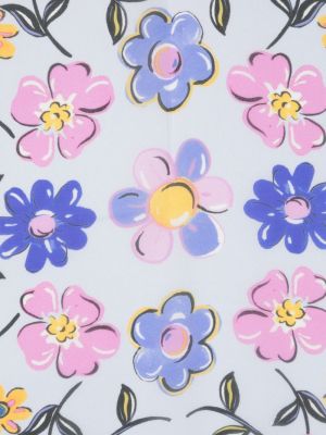 Zīda šalle ar ziediem ar apdruku Moschino zils