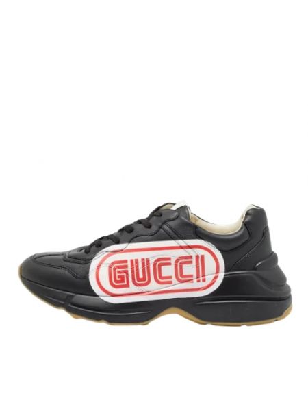Sneakersy skórzane Gucci Vintage czarne