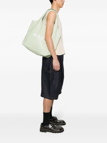 Shopper handtasche mit print A.p.c. grün