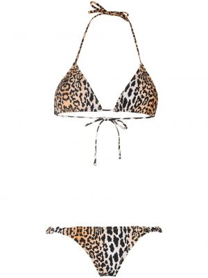 Bikini à imprimé à imprimé léopard Reina Olga noir