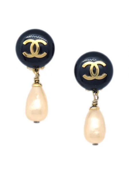 Aretes de oro con perlas retro Chanel Vintage