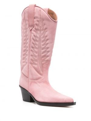 Semišové kotníkové boty Paris Texas růžové
