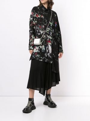 Falda con estampado con estampado abstracto Yohji Yamamoto negro
