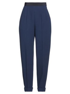 Pantaloni di lana di cotone in viscosa Delpozo blu