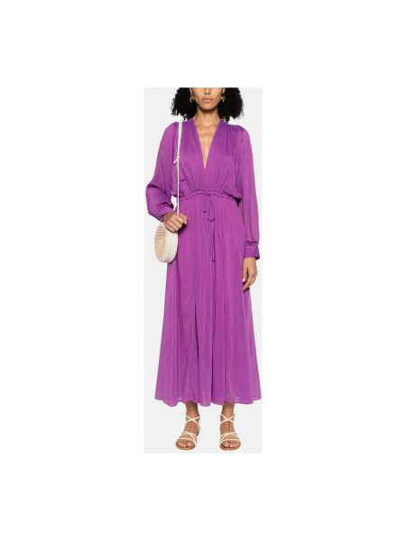 Vestido de seda de algodón manga larga Forte Forte violeta