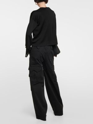 Spodnie cargo bawełniane Tom Ford czarne