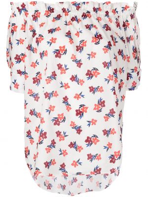 Bluza s cvjetnim printom s printom Adam Lippes bijela