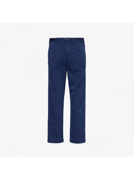 Хлопковые прямые брюки свободного кроя Polo Ralph Lauren синие