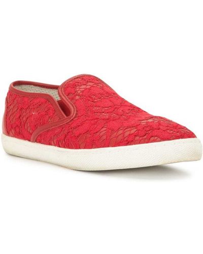 Zapatillas slip on de encaje Dolce & Gabbana Pre-owned rojo