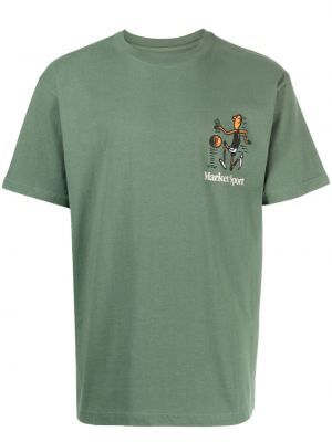 Medvilninis marškinėliai Market žalia