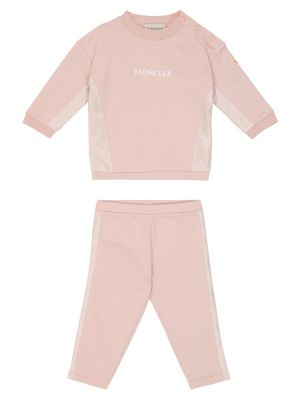 Bombažne hlače Moncler Enfant roza