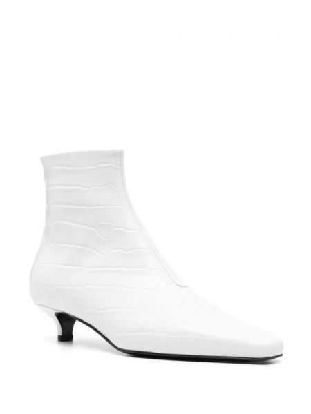 Kožené kotníkové boty Totême bílé