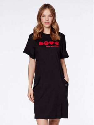 Bavlněné šaty Love Moschino - černá