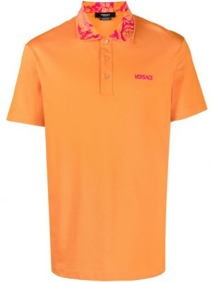 Brodert poloskjorte Versace oransje