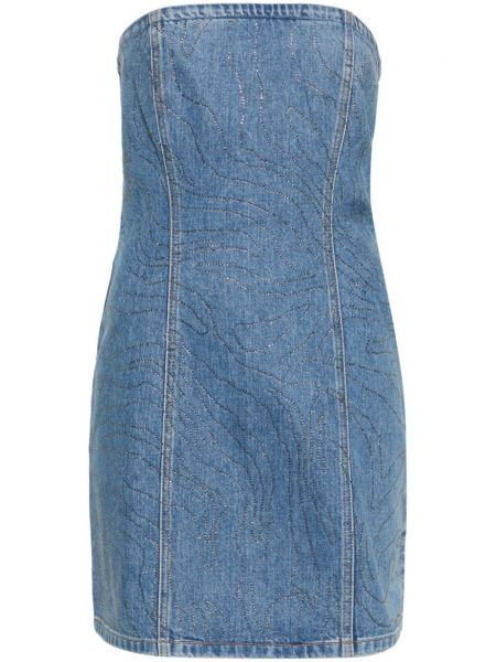 Ίσιο φόρεμα με πετραδάκια Rotate Birger Christensen μπλε