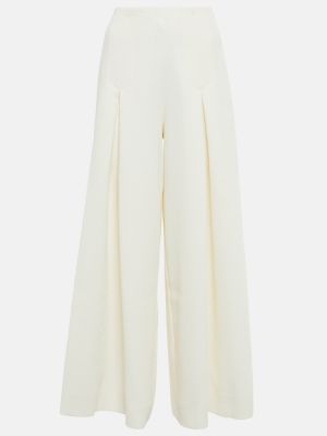 Plisované kalhoty relaxed fit Emilia Wickstead bílé