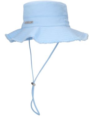 Bavlněný klobouk Jacquemus modrý