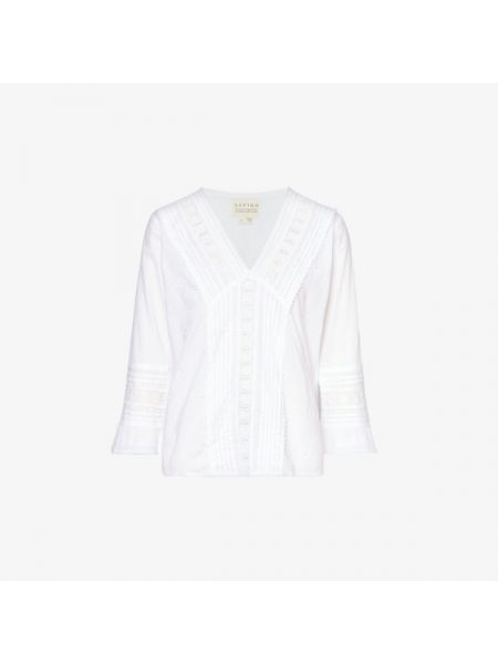 Хлопковая блузка с вышивкой Aspiga белая