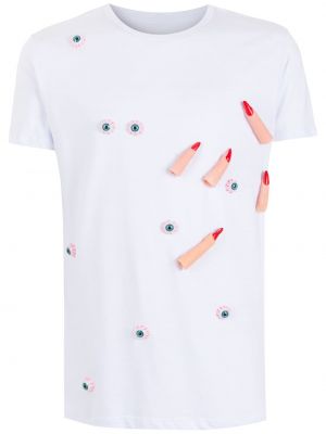 T-shirt en coton avec applique Amir Slama blanc
