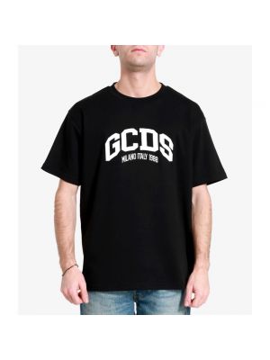 Camisa de algodón de cuello redondo bootcut Gcds negro