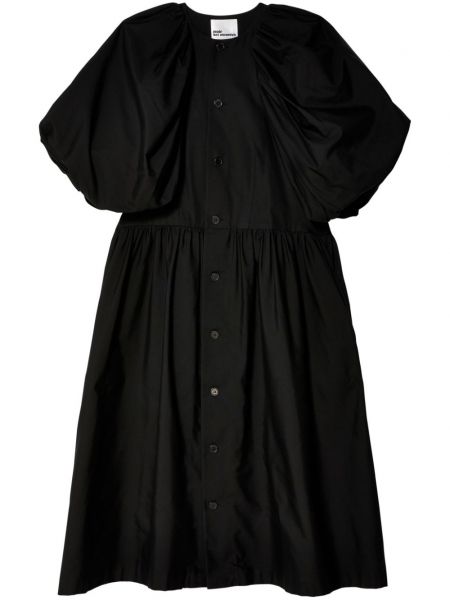 Plisirana bombažna obleka Noir Kei Ninomiya črna