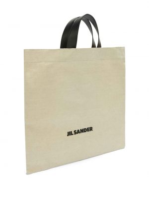 Shopper handtasche aus baumwoll mit print Jil Sander