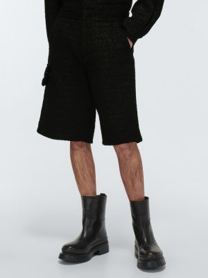 Bermuda di lana in tweed Valentino nero
