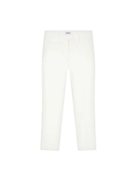 Welurowe obcisłe spodnie slim fit Dondup białe