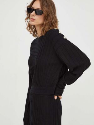 Gyapjú pulóver Ba&sh fekete