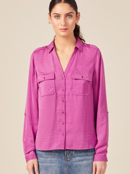 Джинсовая рубашка Bonobo Jeans розовая