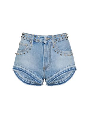 Shorts di jeans con borchie Alessandra Rich