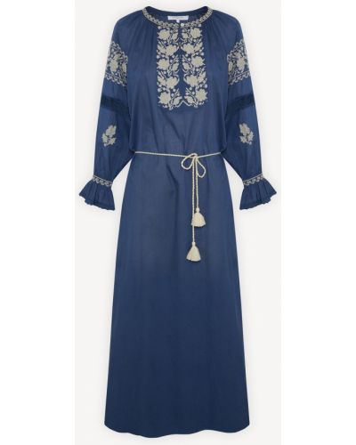 Платье с вышивкой Gerard Darel, синее