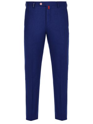 Шерстяные классические брюки Kiton синие