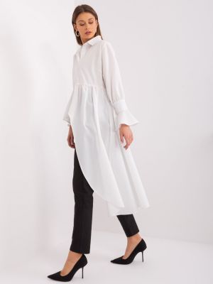 Koszula z falbankami asymetryczna Fashionhunters biała