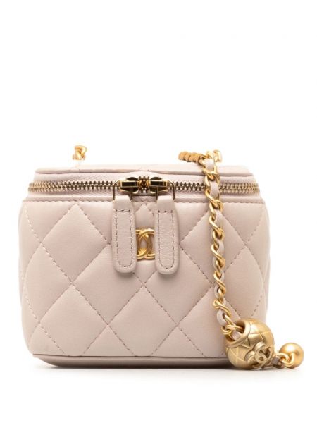 Taška s perlami Chanel Pre-owned růžová