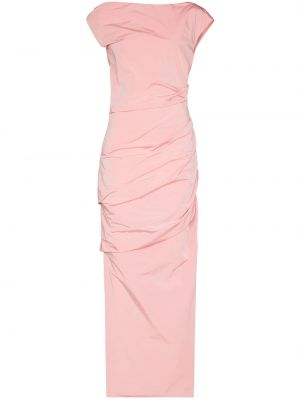 Hedvábné mini šaty s krátkými rukávy Paris Georgia - růžová