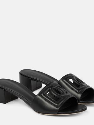 Sandały skórzane Dolce&gabbana czarne