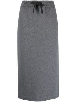 Midi sukně Brunello Cucinelli šedé