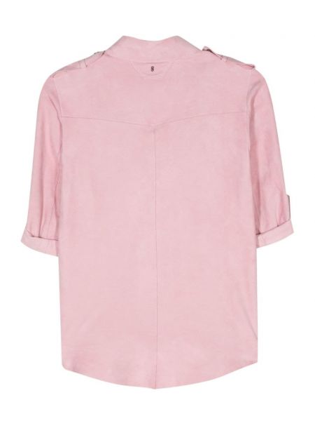 Koszula zamszowa Salvatore Santoro różowa