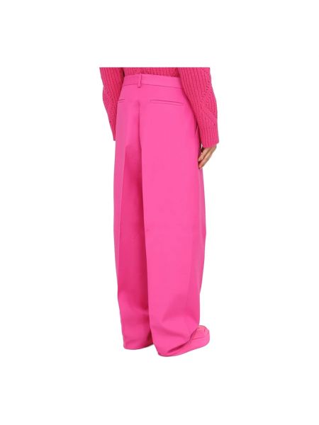 Pantalones de lana de seda Valentino rosa
