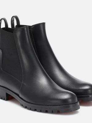 Ankle boots skórzane Christian Louboutin czarne