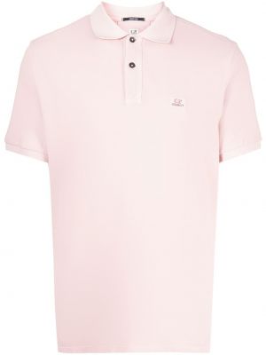 Поло тениска бродирана C.p. Company розово
