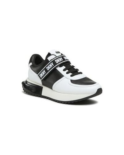 Sneakerși cu șireturi din dantelă Dkny negru
